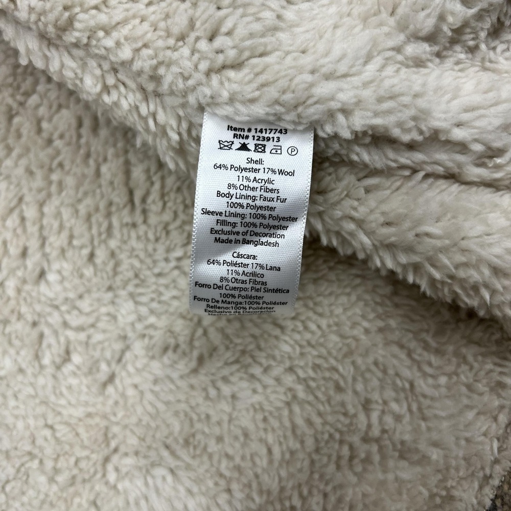 JACHS New York Jacket Mens XL Gray Sherpa Lined Southwestern Flannel Shacket - Picture 6 of 15